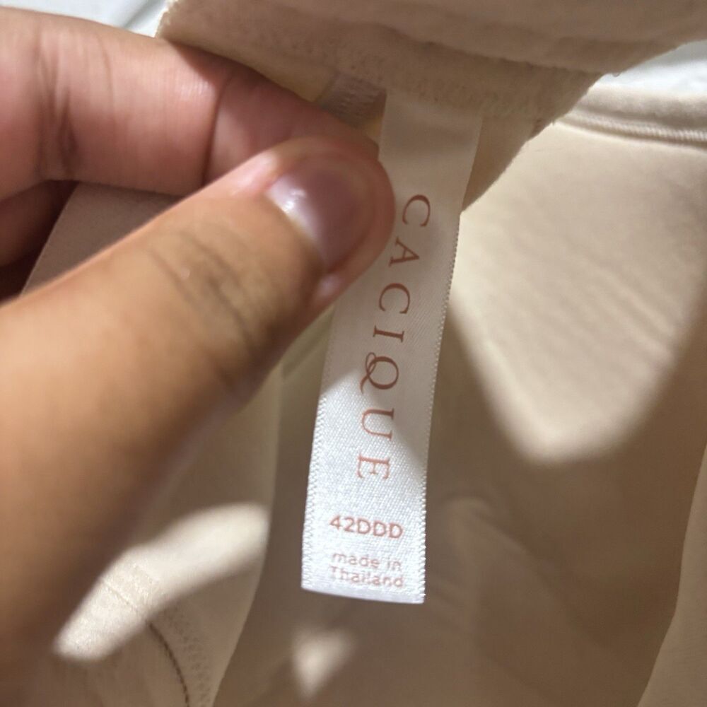 Cacique Bra Size 42DDD‎ Cream Cotton Unlined Full Coverage No-Wire - Picture 3 of 5
